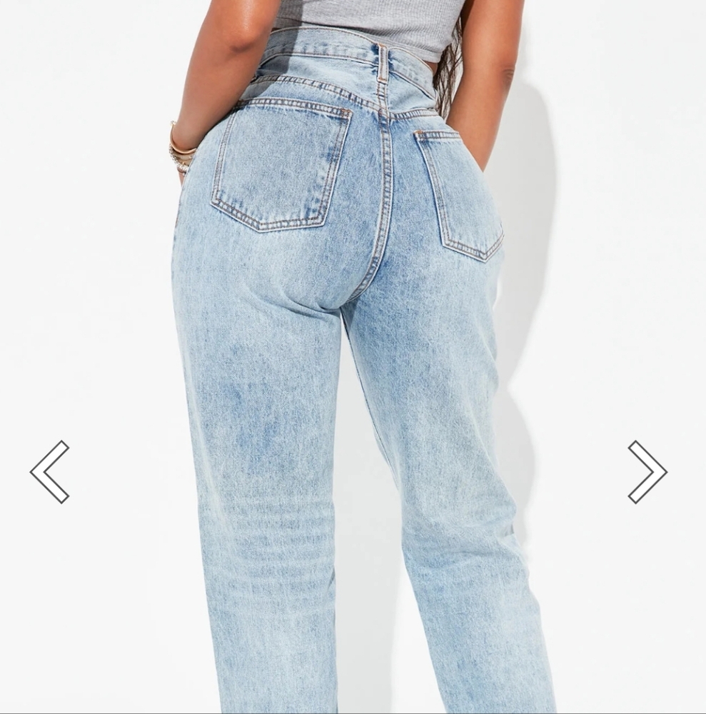 Fashion Nova Tall Crossover Straight Leg Jeans size 9  /  30x35 - Picture 10 of 16